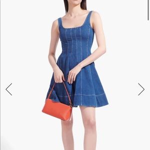 Staud denim mini wells dress